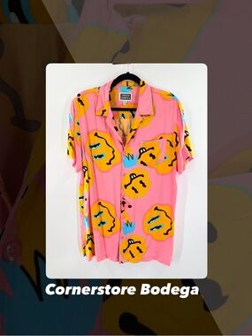 EUC Cornerstore Bodega Stoned Happy Face Shirt